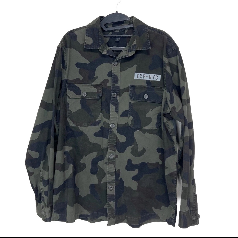 Express NYC Men’s Shacket Sz XS Camouflage Cotton Stretch Pockets